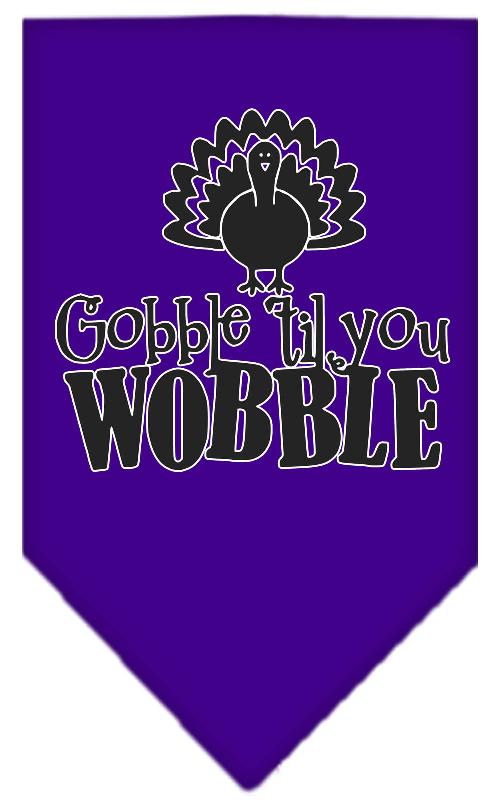 Gobble til You Wobble Screen Print Bandana Purple Small